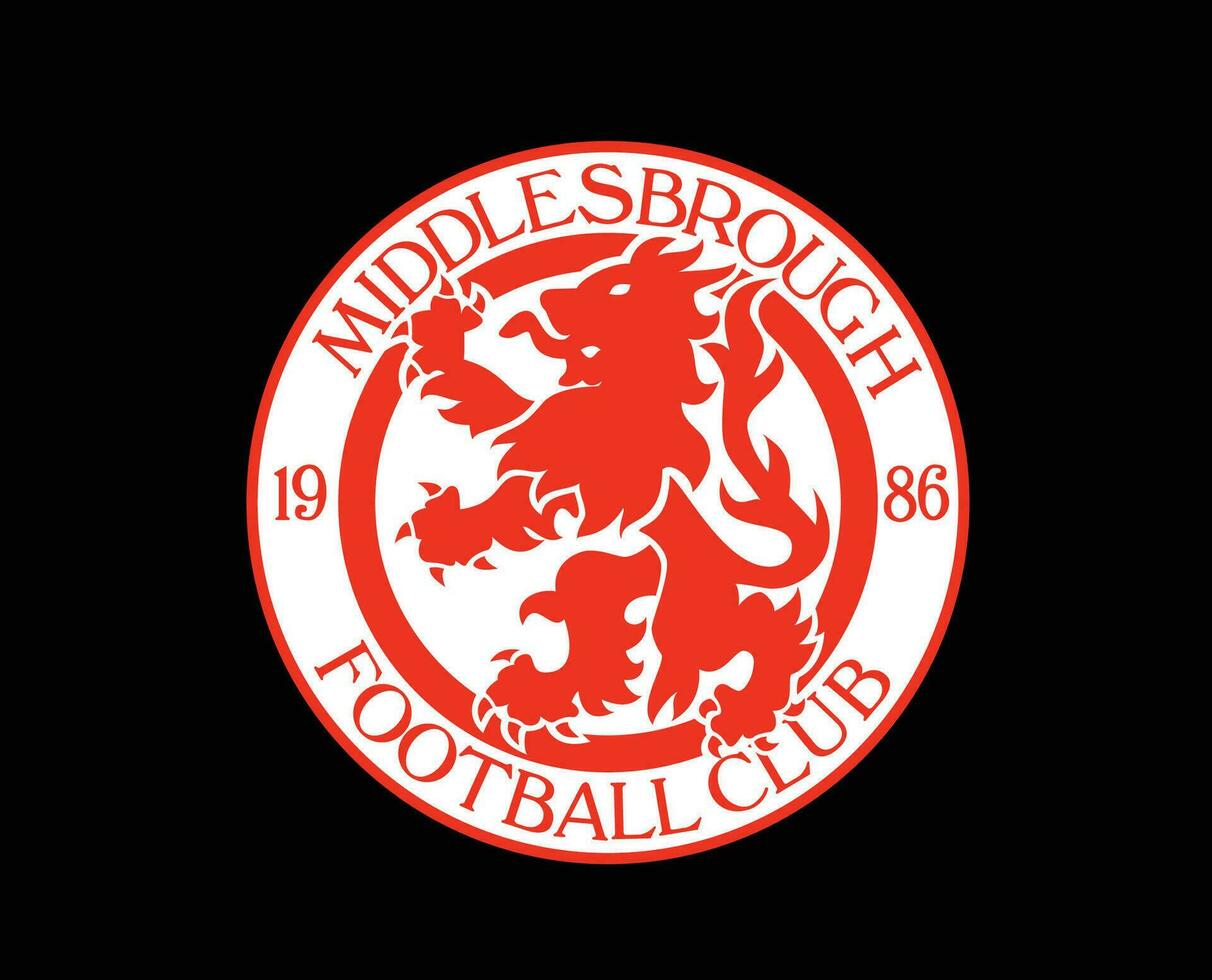 Middlesbrough Club Symbol Logo Premier League Football Abstract Design Vector Illustration With Black Background