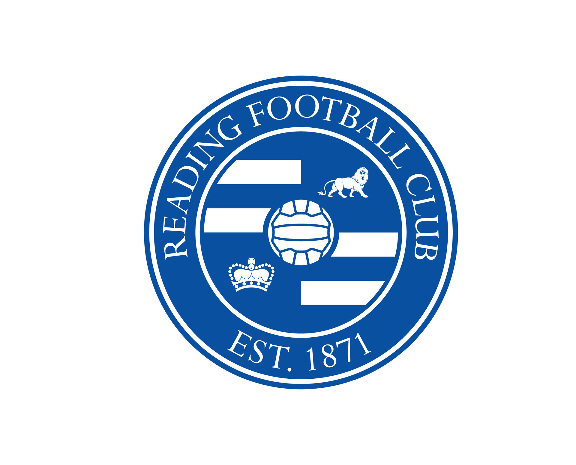 Reading FC Club Symbol Logo Blue Premier League Football Abstract 