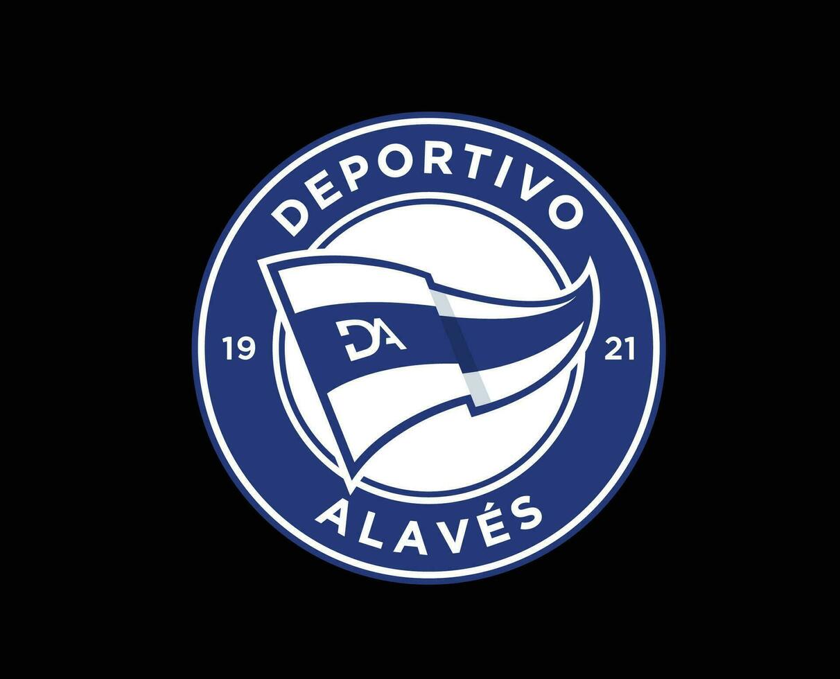 Deportivo Alaves Club Symbol Logo La Liga Spain Football Abstract Design Vector Illustration With Black Background