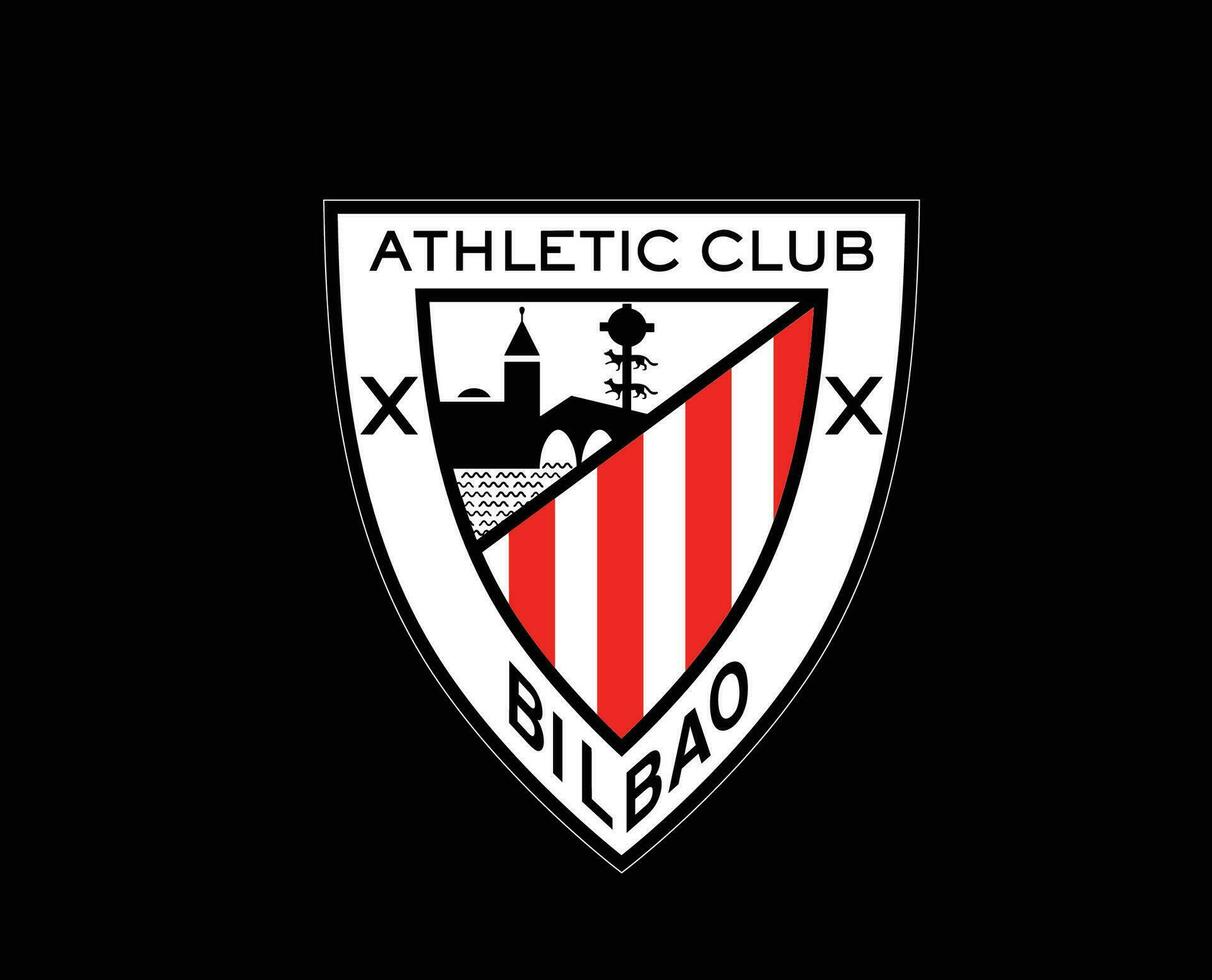 Athletic de Bilbao Club Logo Symbol La Liga Spain Football Abstract Design Vector Illustration With Black Background