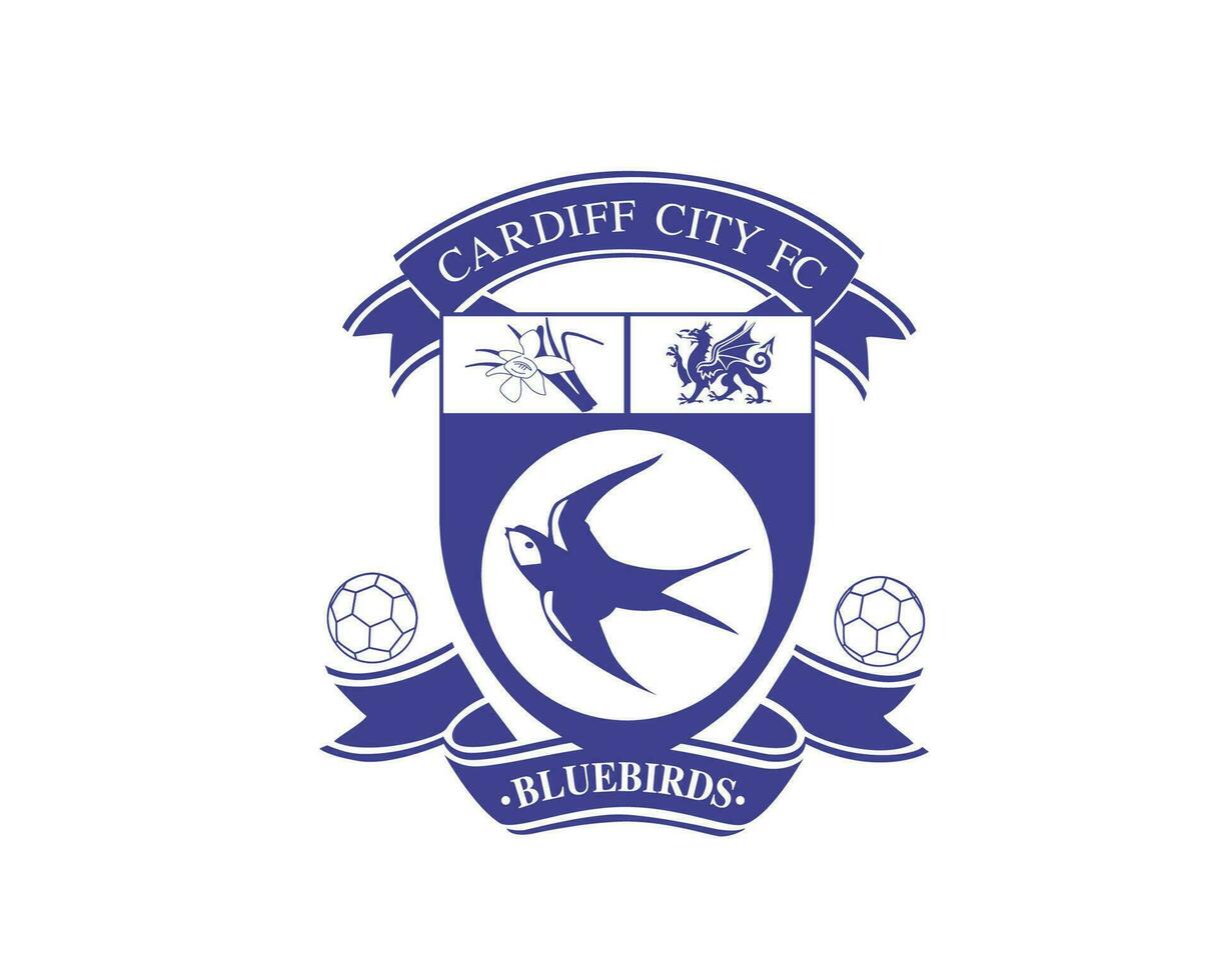 Cardiff City Club Symbol Logo Blue Premier League Football Abstract Design Vector Illustration