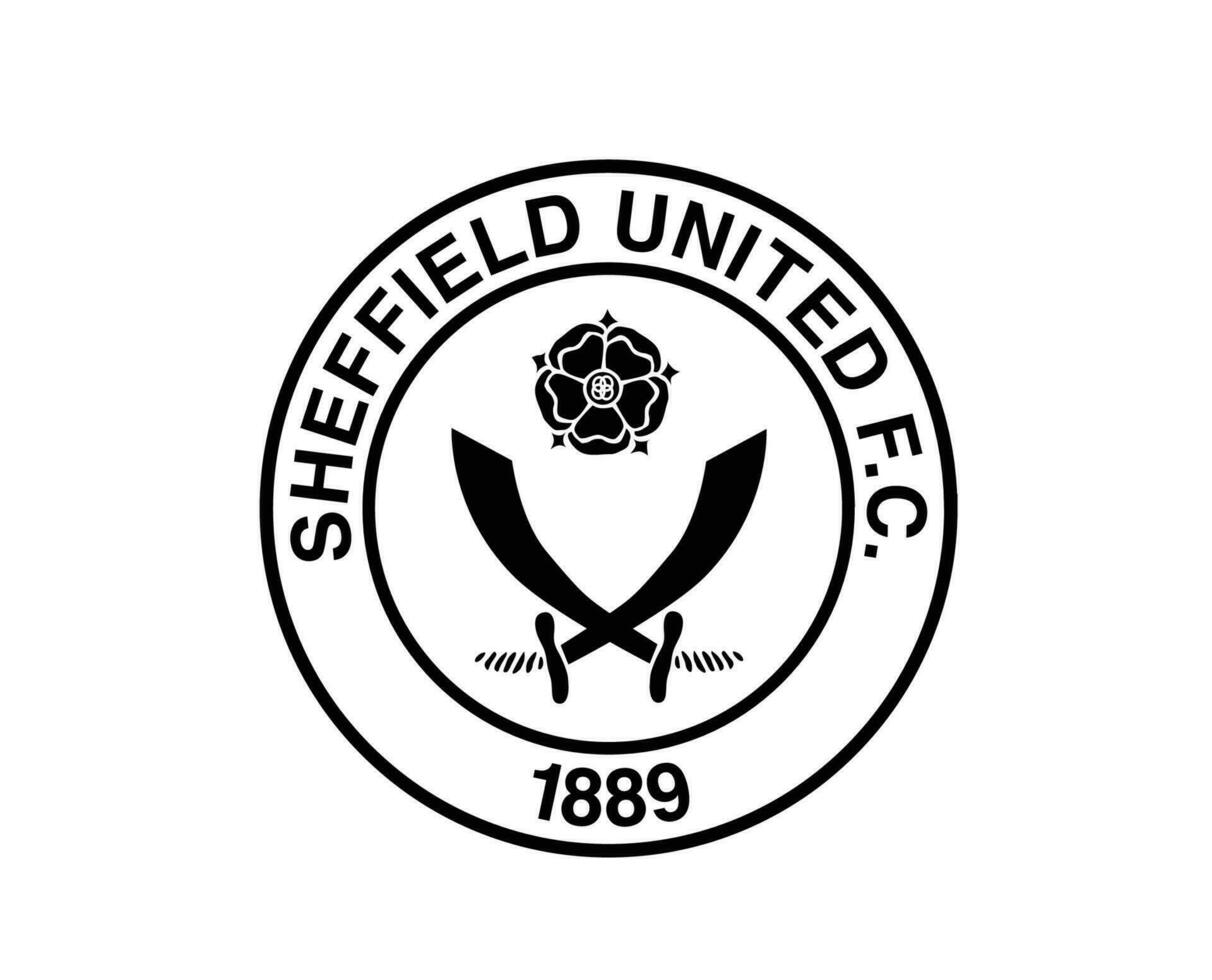 Sheffield United Club Logo Symbol Black Premier League Football Abstract Design Vector Illustration