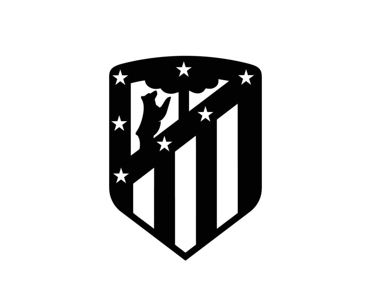 atlético Delaware Madrid club logo símbolo negro la liga España fútbol americano resumen diseño vector ilustración