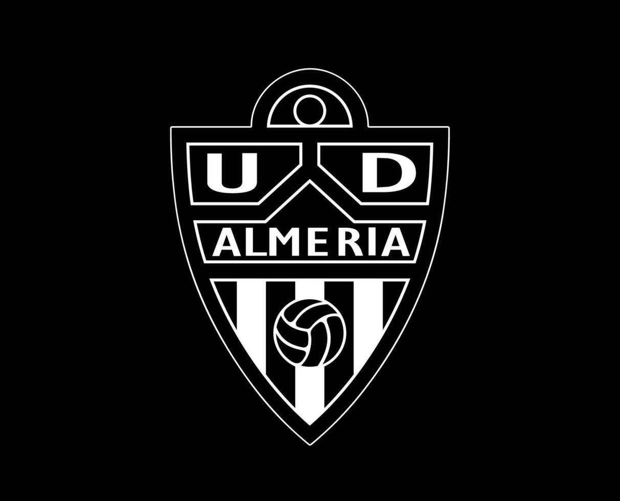 almeria club símbolo logo blanco la liga España fútbol americano resumen diseño vector ilustración con negro antecedentes