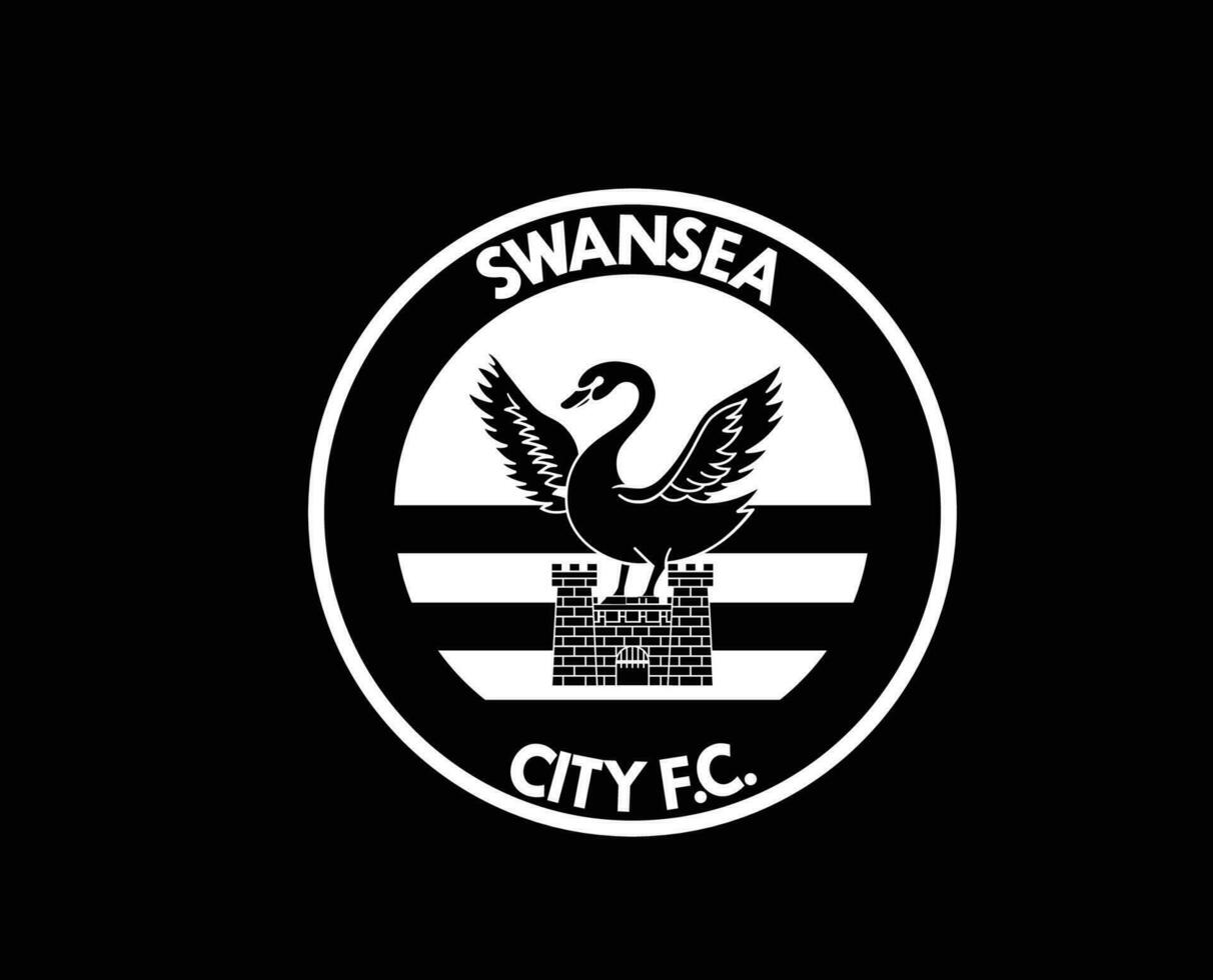 Swansea ciudad club símbolo logo blanco primer ministro liga fútbol americano resumen diseño vector ilustración con negro antecedentes