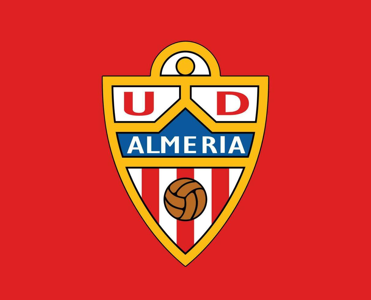 Almeria Club Logo Symbol La Liga Spain Football Abstract Design Vector Illustration With Red Background