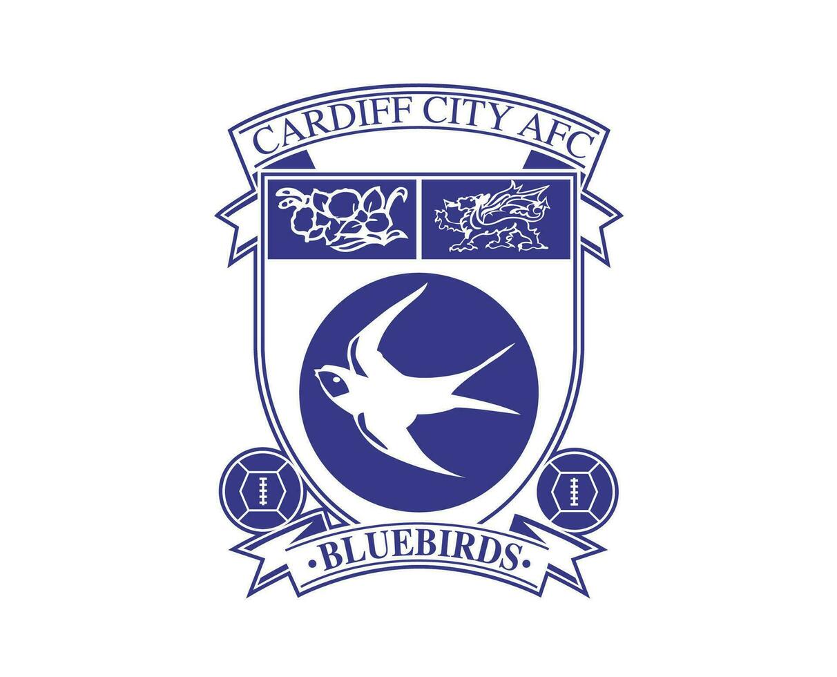 Cardiff City Club Logo Symbol Blue Premier League Football Abstract Design Vector Illustration