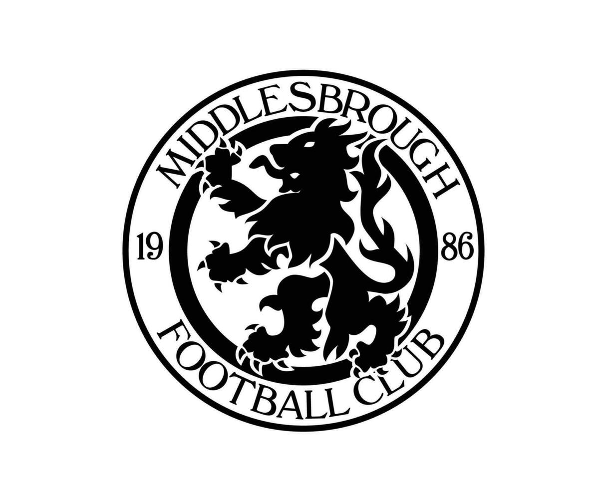 Middlesbrough Club Symbol Logo Black Premier League Football Abstract Design Vector Illustration