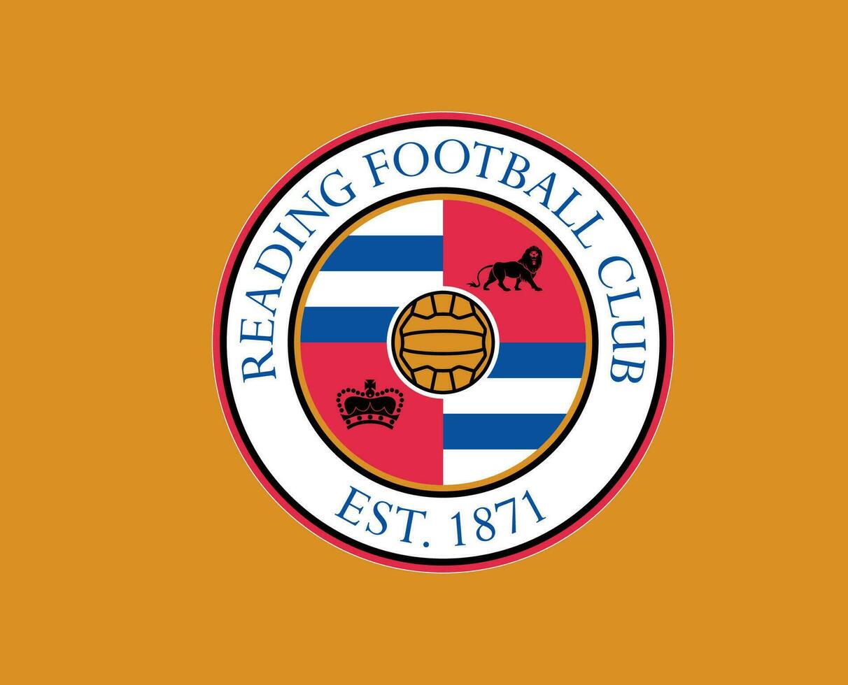 Reading FC Club Logo Symbol Premier League Football Abstract Design Vector Illustration With Yellow Background