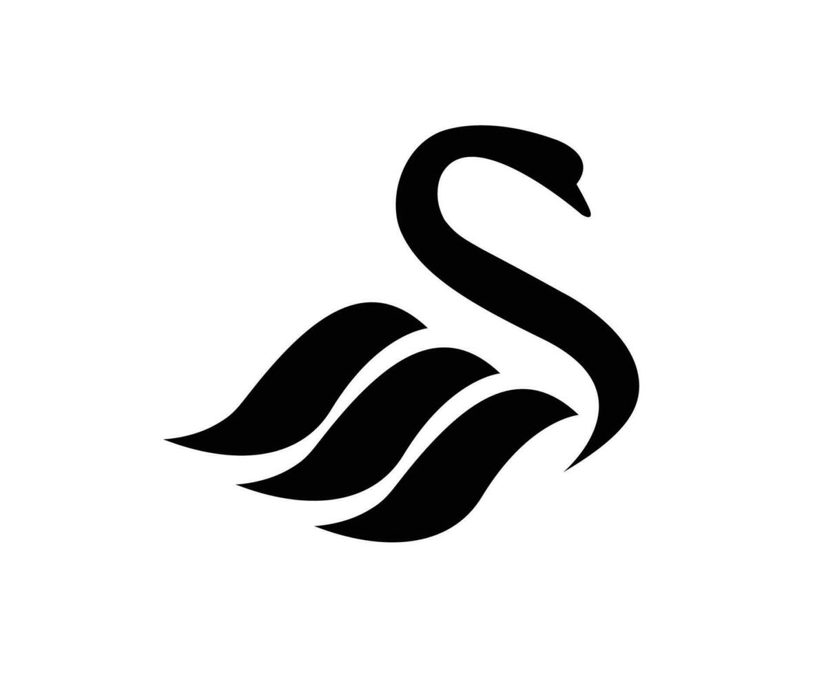 Swansea City Club Logo Black Symbol Premier League Football Abstract Design Vector Illustration