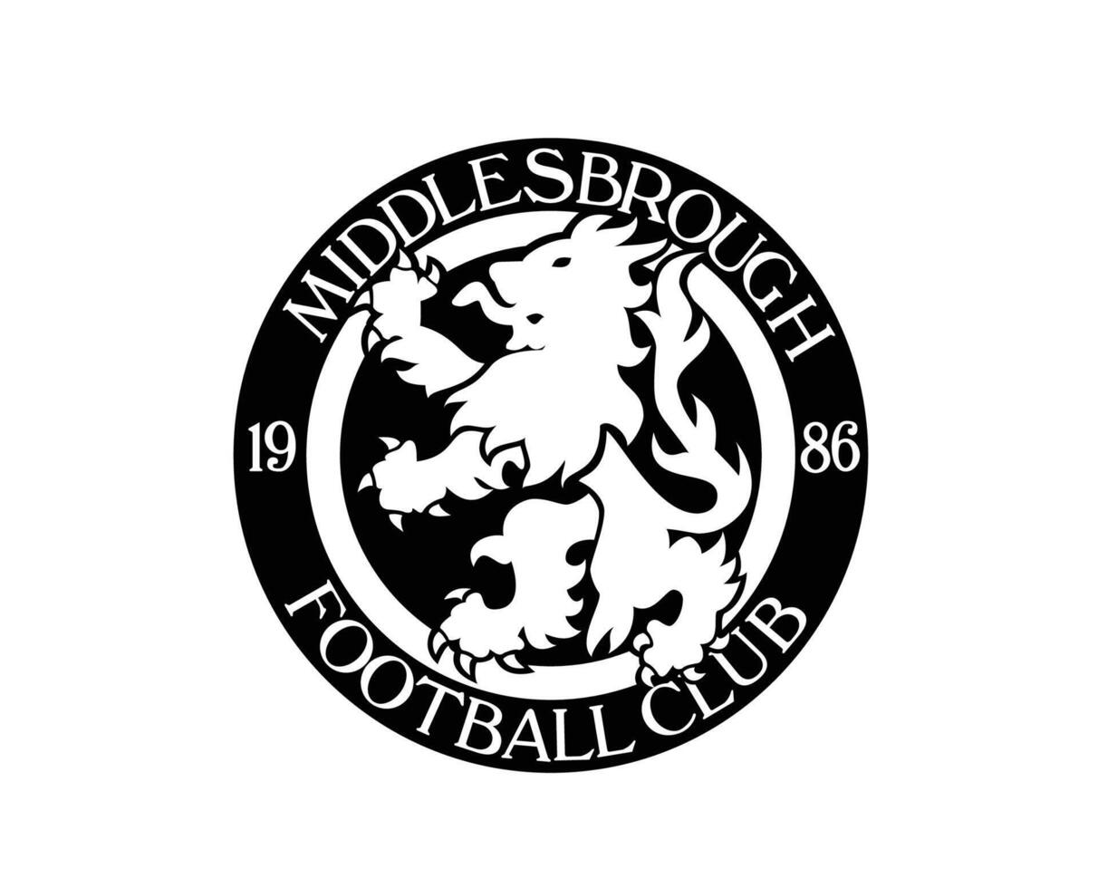Middlesbrough Club Logo Black Symbol Premier League Football Abstract Design Vector Illustration