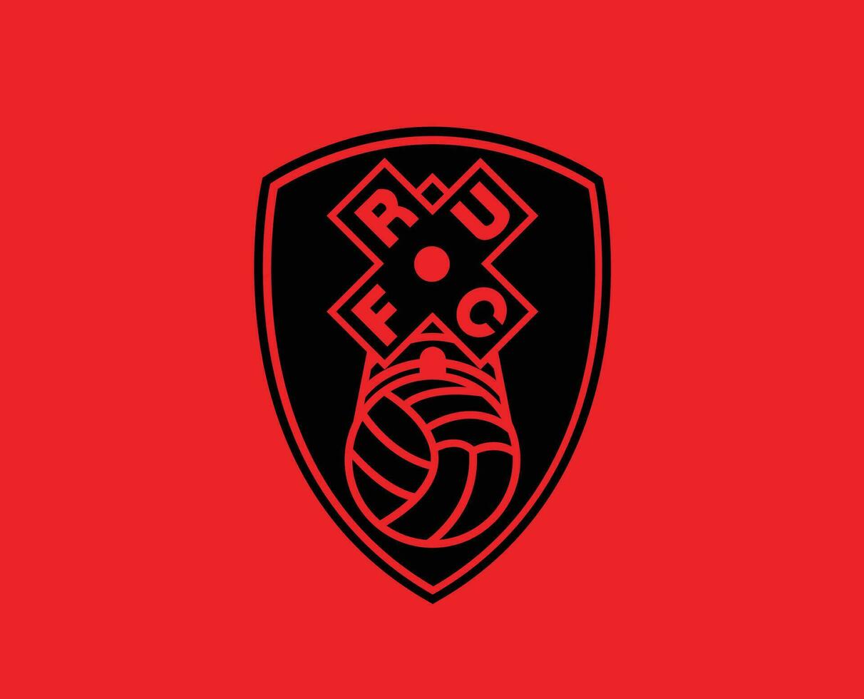 Rotherham unido club logo símbolo negro primer ministro liga fútbol americano resumen diseño vector ilustración con rojo antecedentes