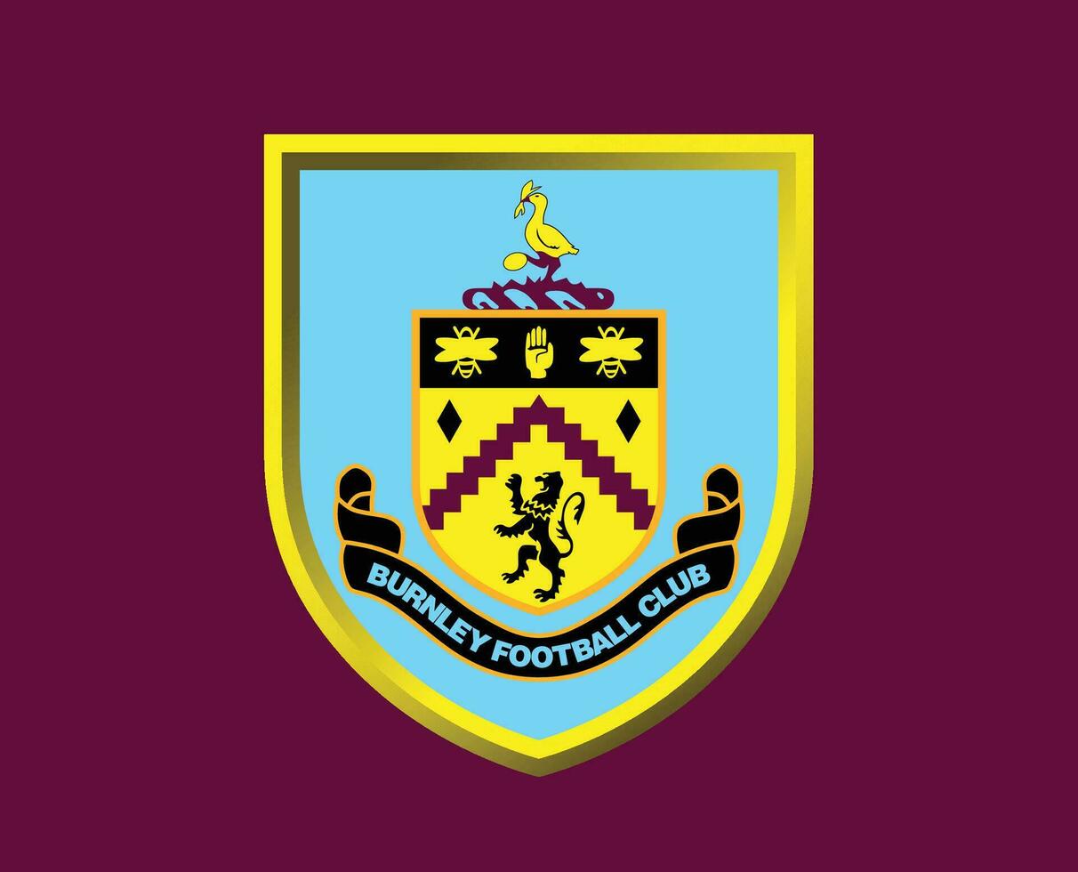 Burnley FC Club Logo Symbol Premier League Football Abstract Design Vector Illustration With Maroon Background
