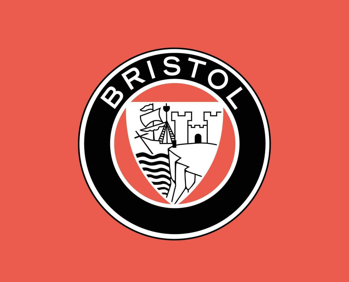 Bristol City Fc Club Logo Symbol Premier League Football Abstract Design Vector Illustration With Red Background