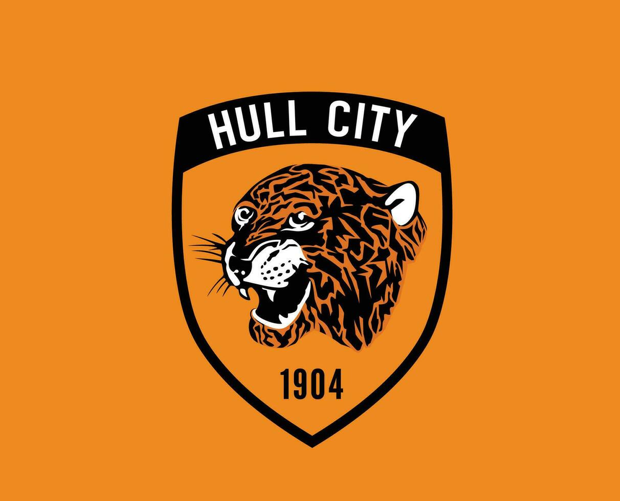 Hull City Club Symbol Logo Premier League Football Abstract Design Vector Illustration With Orange Background