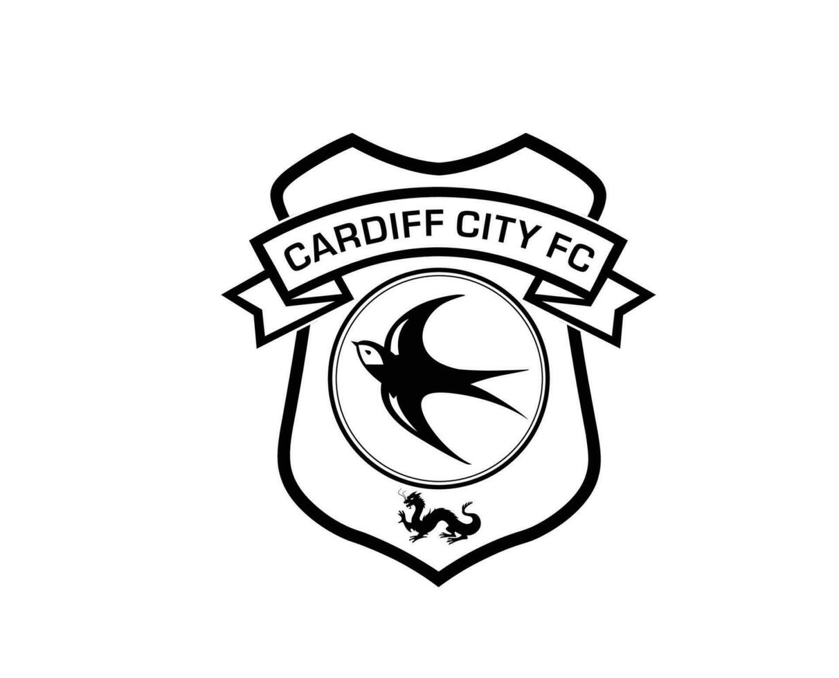 Cardiff City Club Logo Black Symbol Premier League Football Abstract Design Vector Illustration