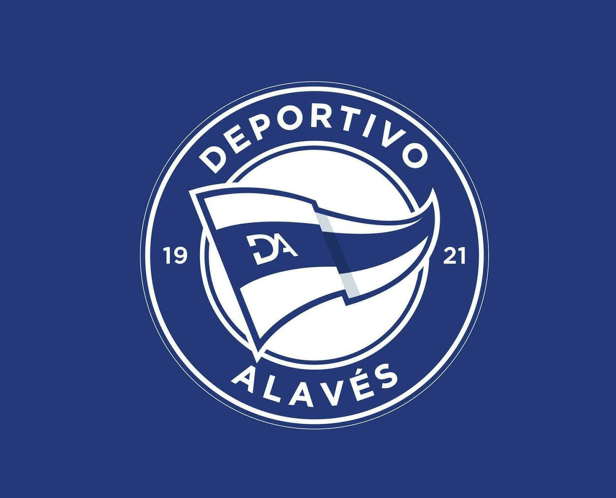 Deportivo Alaves Club Symbol Logo La Liga Spain Football Abstract Design Vector Illustration With Blue Background