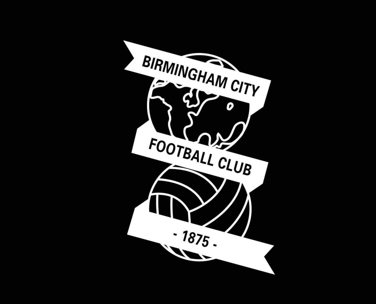 Birmingham City FC Club Logo Symbol White Premier League Football Abstract Design Vector Illustration With Black Background