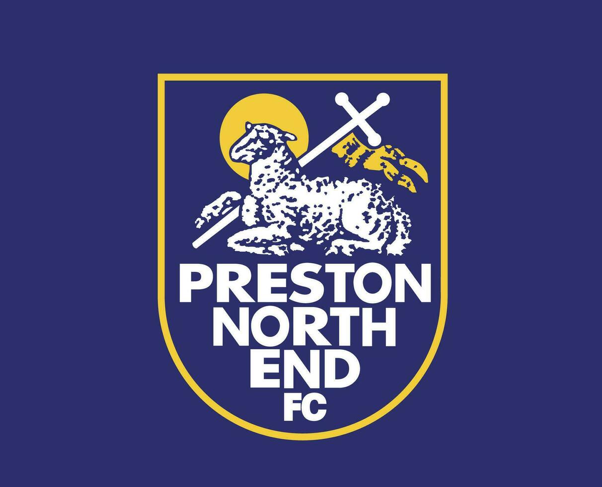 Preston North End Club Symbol Logo Premier League Football Abstract Design Vector Illustration With Blue Background