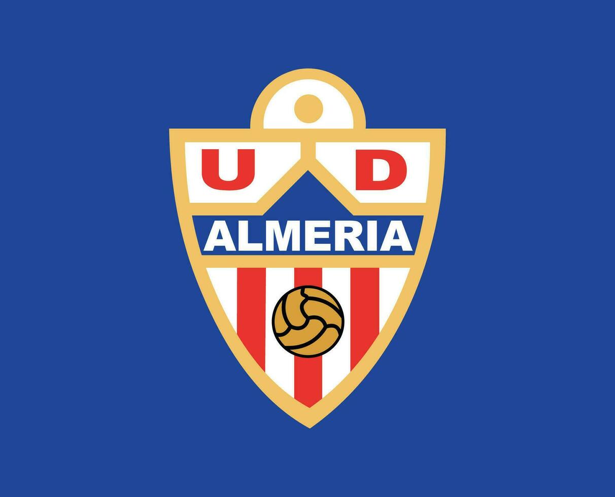 Almeria Club Logo Symbol La Liga Spain Football Abstract Design Vector Illustration With Blue Background