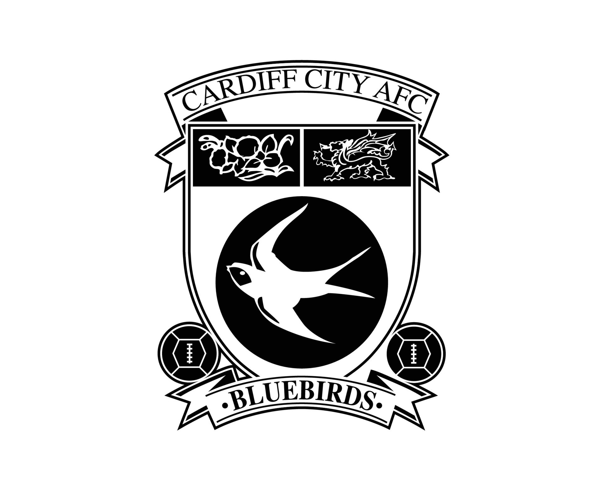 Cardiff City Club Logo White Symbol Premier League Football Abstract Design  Vector Illustration With Black Background 27011168 Vector Art at Vecteezy