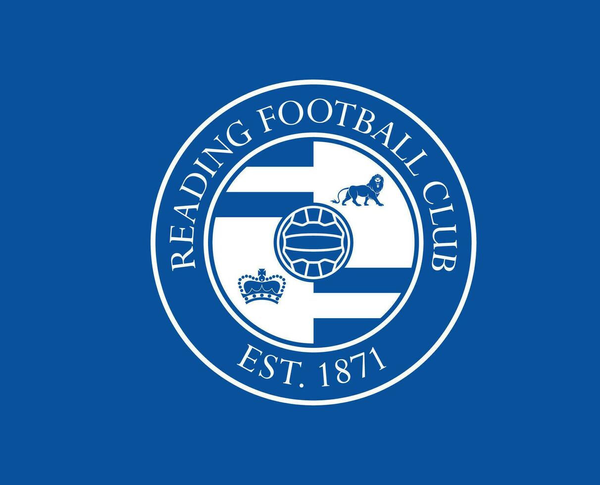 Reading FC Club Logo Symbol White Premier League Football Abstract Design Vector Illustration With Blue Background