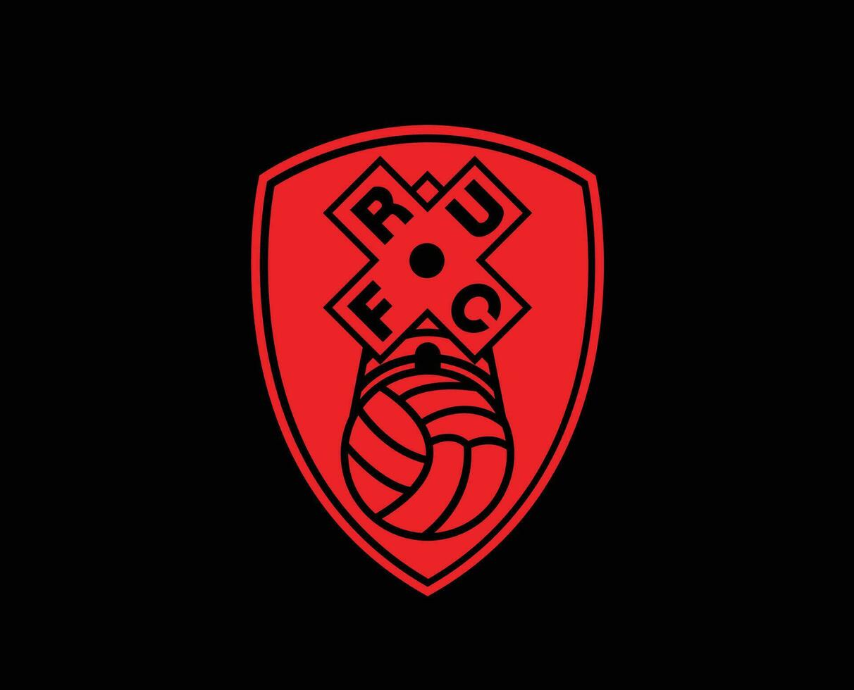 Rotherham unido club logo símbolo rojo primer ministro liga fútbol americano resumen diseño vector ilustración con negro antecedentes