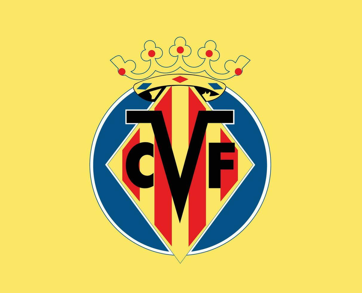 Villarreal CF Club Symbol Logo La Liga Spain Football Abstract Design Vector Illustration With Yellow Background