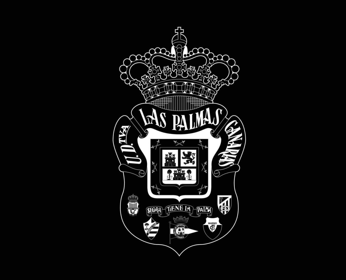 las palmas club logo símbolo blanco la liga España fútbol americano resumen diseño vector ilustración con negro antecedentes