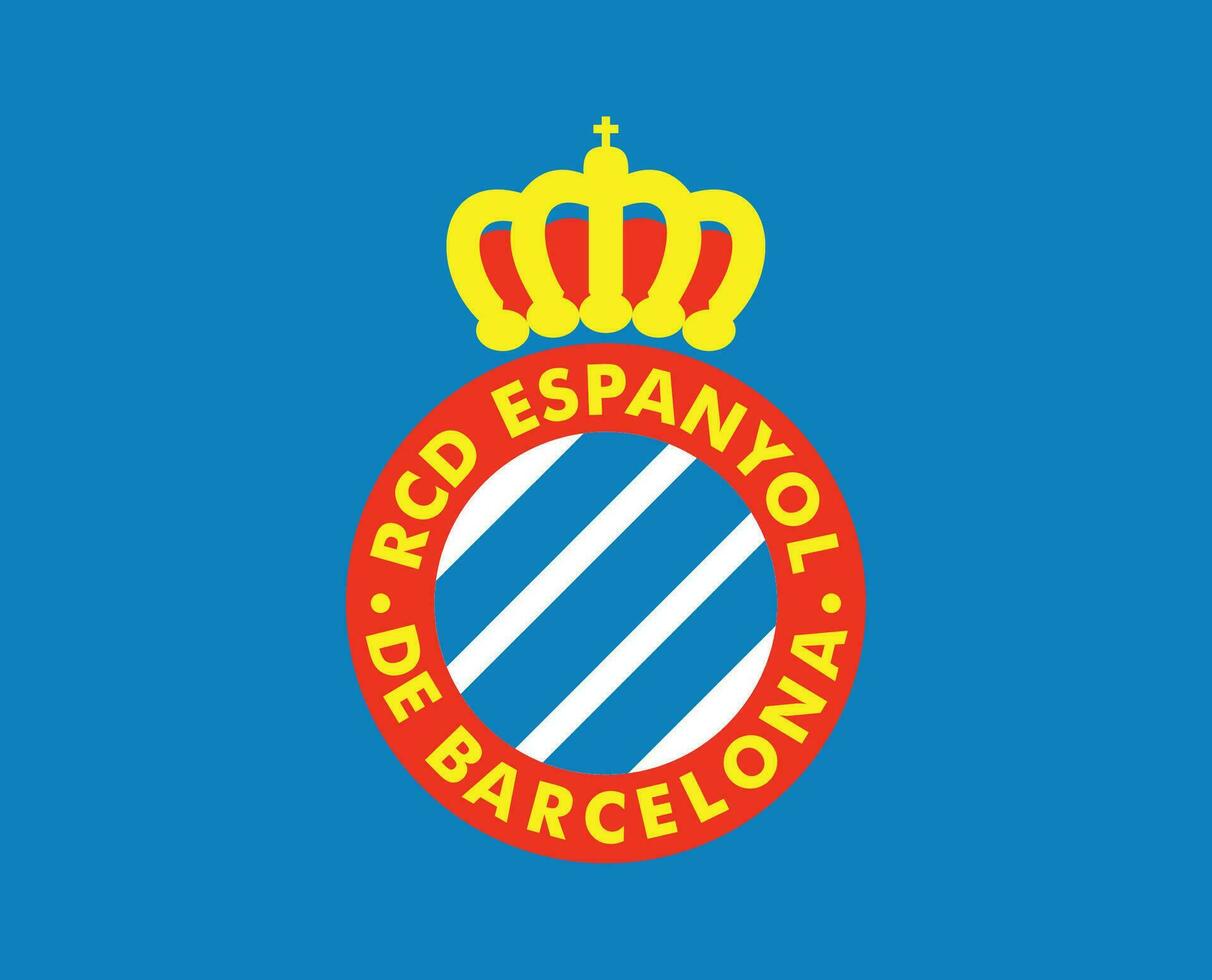 Espanyol Club Logo Symbol La Liga Spain Football Abstract Design Vector Illustration With Blue Background