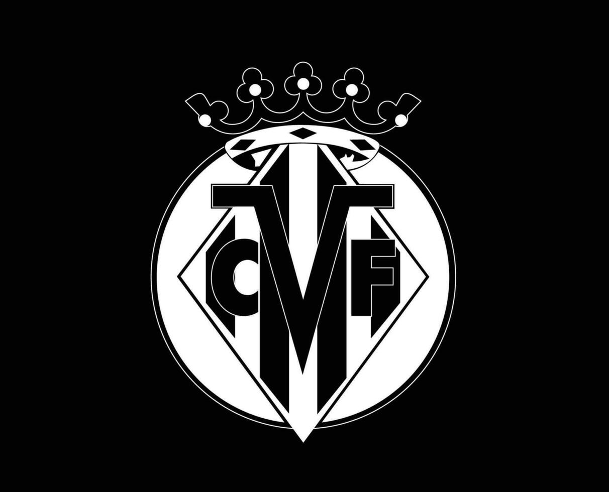 villareal cf club símbolo logo blanco la liga España fútbol americano resumen diseño vector ilustración con negro antecedentes