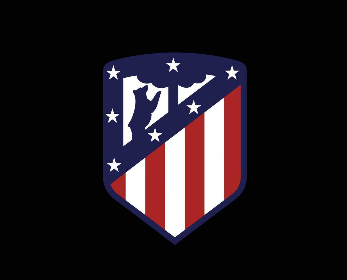 Atletico de Madrid Club Logo Symbol La Liga Spain Football Abstract Design Vector Illustration With Black Background