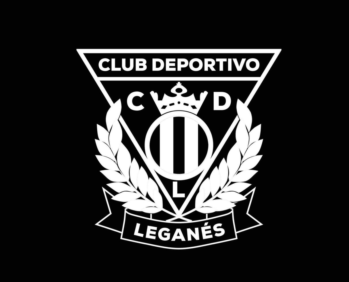 leganés club logo símbolo blanco la liga España fútbol americano resumen diseño vector ilustración con negro antecedentes