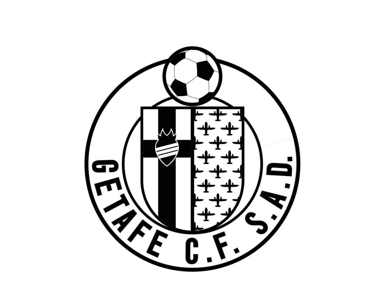 Getafe club logo símbolo negro la liga España fútbol americano resumen diseño vector ilustración