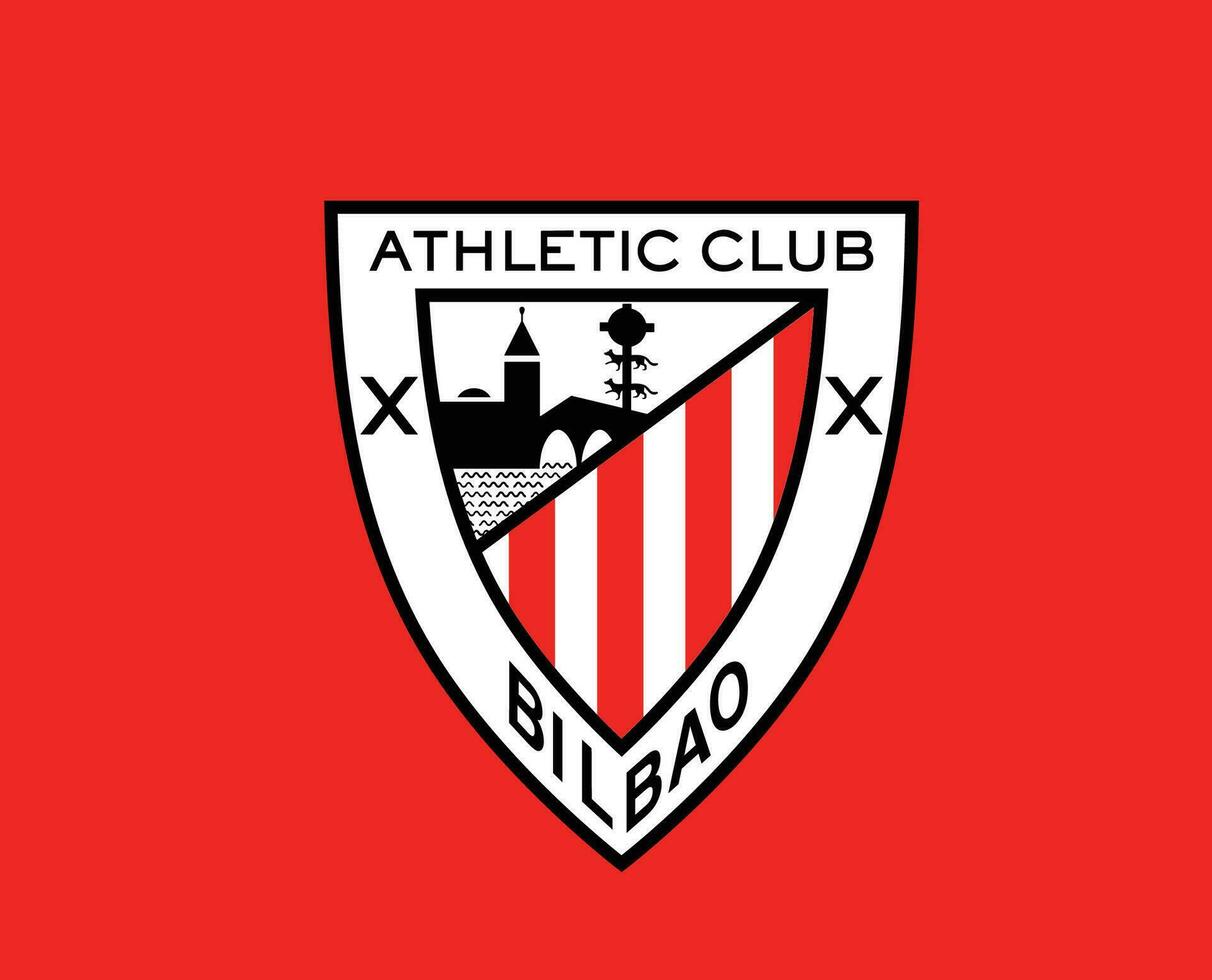 atlético Delaware bilbao club logo símbolo la liga España fútbol americano resumen diseño vector ilustración con rojo antecedentes