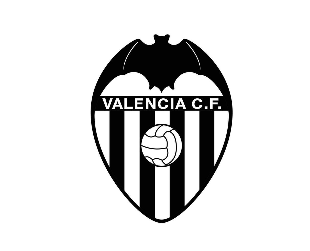 Valencia club símbolo logo negro la liga España fútbol americano resumen diseño vector ilustración