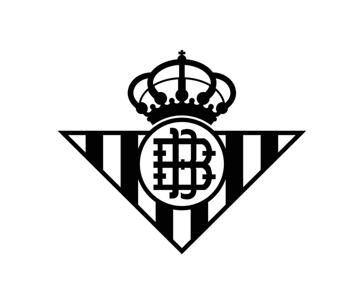 real betis club logo símbolo negro la liga España fútbol americano resumen diseño vector ilustración