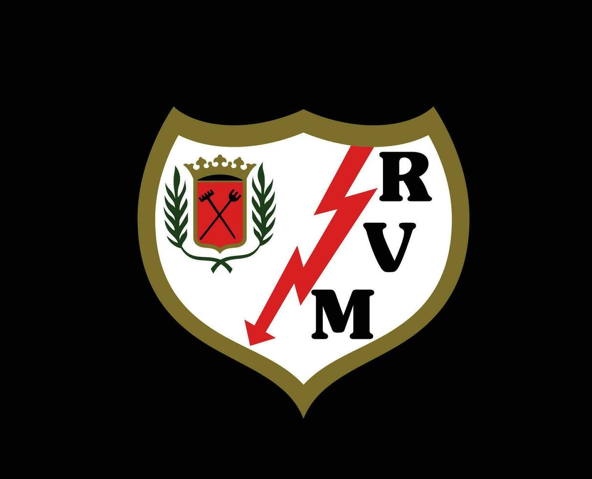 rayo vallecano club símbolo logo la liga España fútbol americano resumen diseño vector ilustración con negro antecedentes