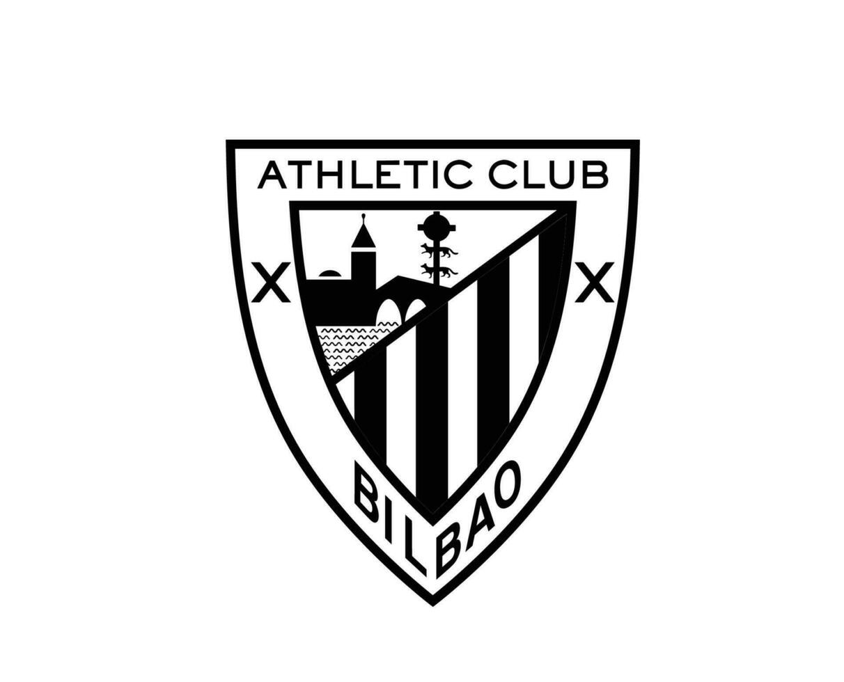 Athletic de Bilbao Club Logo Symbol Black La Liga Spain Football Abstract Design Vector Illustration