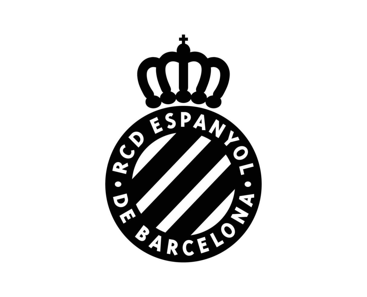 Espanyol Club Logo Symbol Black La Liga Spain Football Abstract Design Vector Illustration