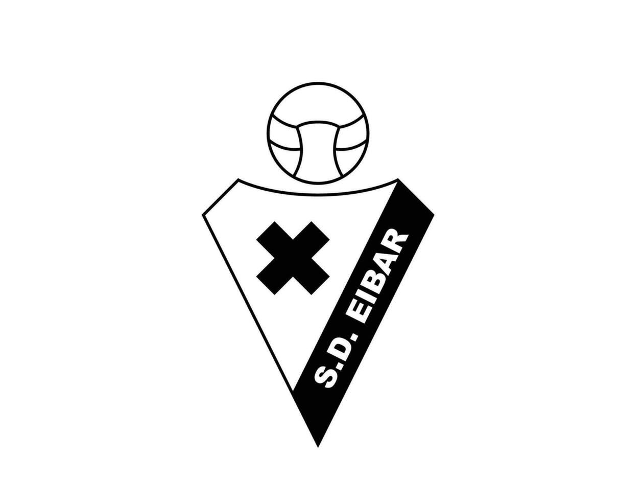 Eibar Club Symbol Black Logo La Liga Spain Football Abstract Design Vector Illustration