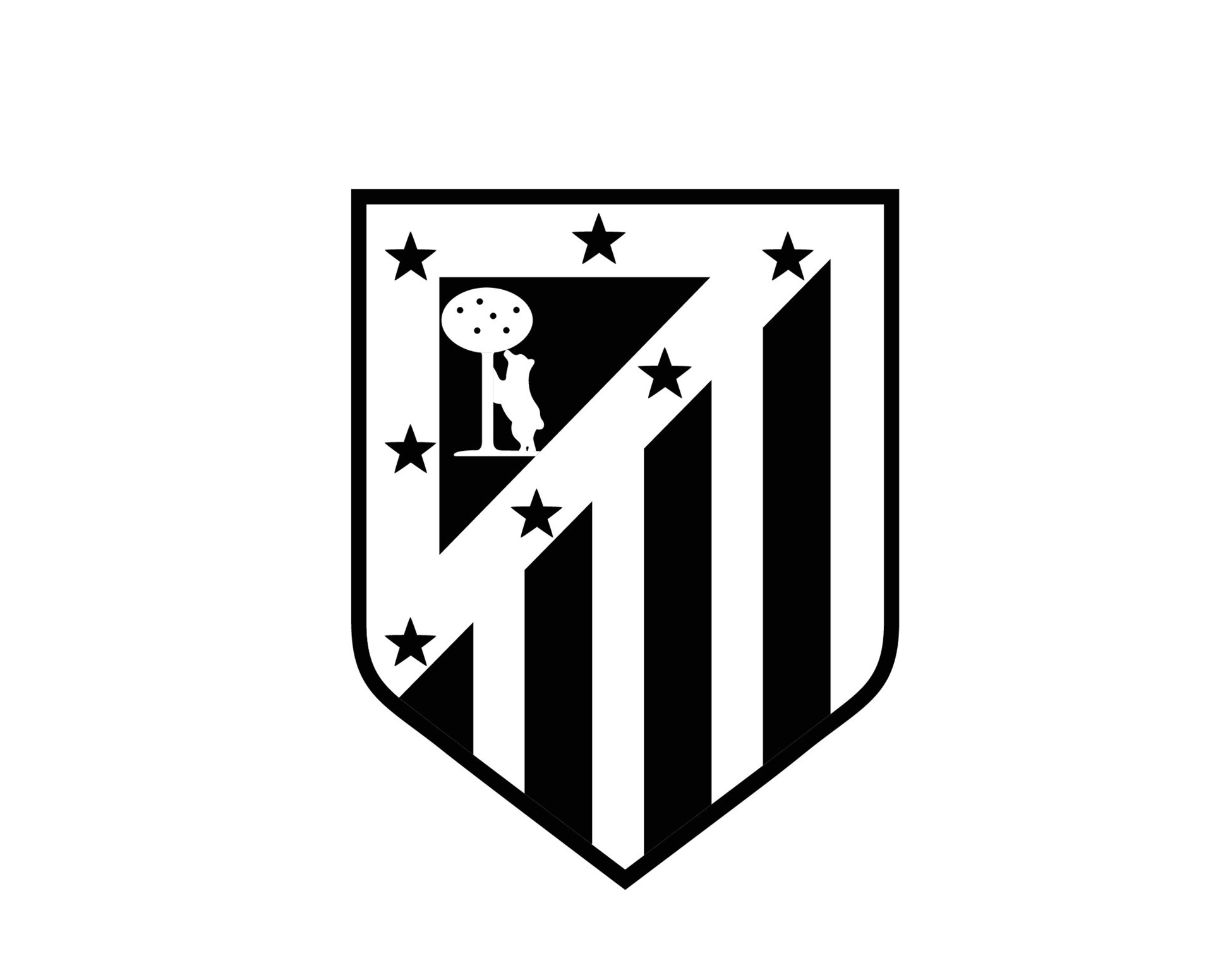 Atletico De Madrid Club Symbol Logo Black La Liga Spain Football atletico-de-madrid-club-symbol-logo-black-la-liga-spain-football