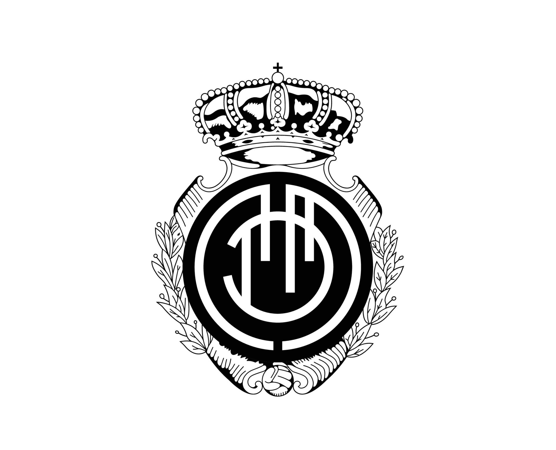 Real Mallorca Club Logo Symbol Black La Liga Spain Football Abstract 