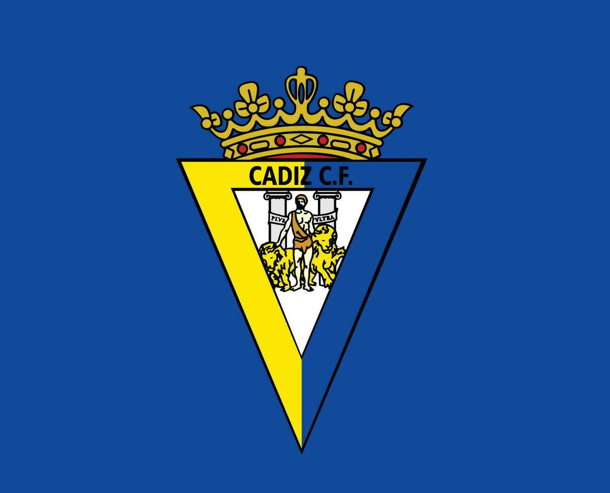 Cadiz CF Club Logo Symbol La Liga Spain Football Abstract Design Vector Illustration With Blue Background