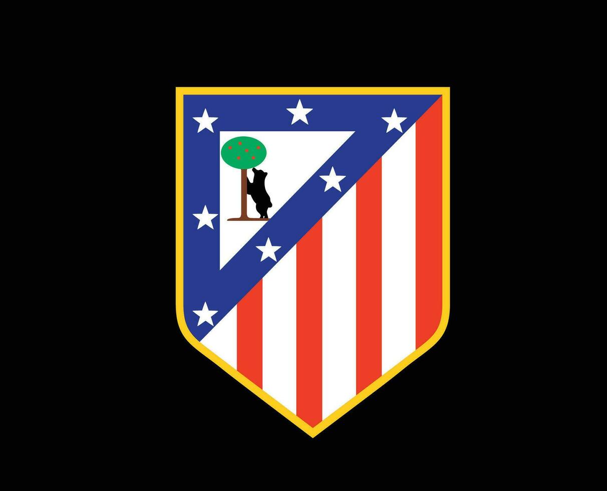 Atletico de Madrid Club Symbol Logo La Liga Spain Football Abstract Design Vector Illustration With Black Background