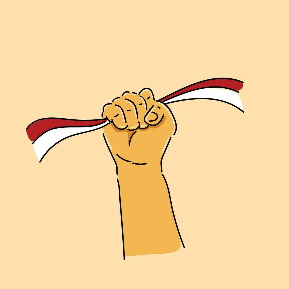 Dirgahayu Republik Indonesia Hari Kemerdekaan Dengan Desain Ilustrasi Vektor Tangan vector