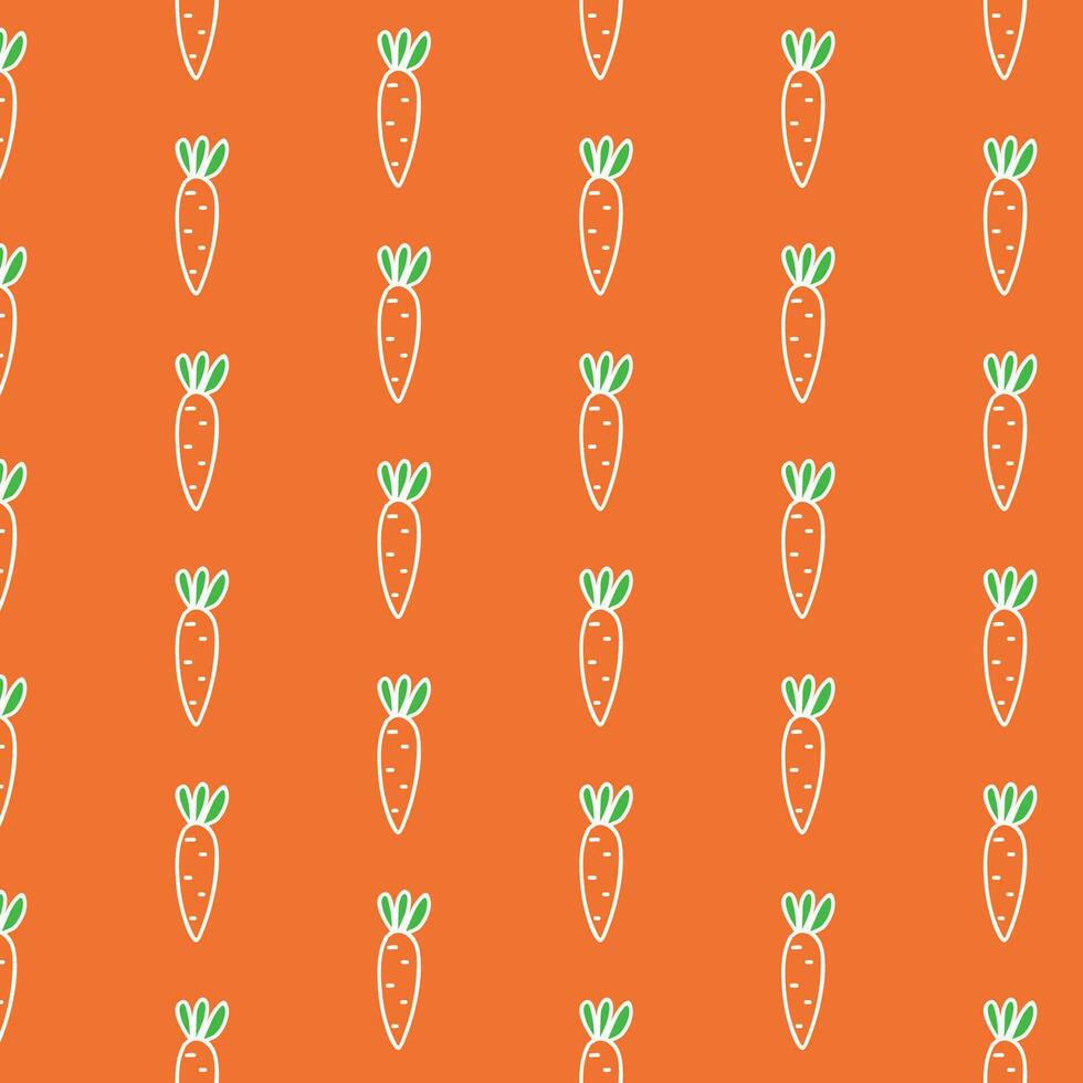 Cute seamless pattern with carrots and leaves. Vegetable, farm background. Vector illustration design.