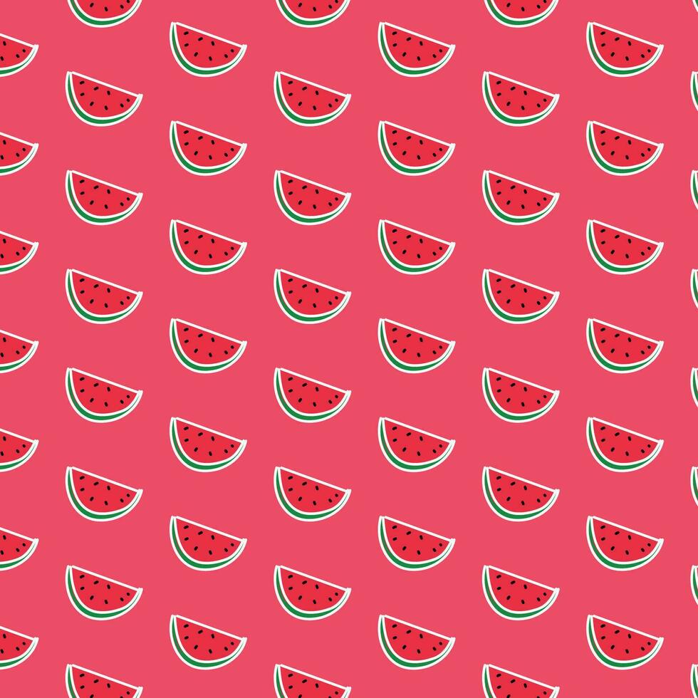 Cute seamless vector pattern with watermelon slices vector background illustration design