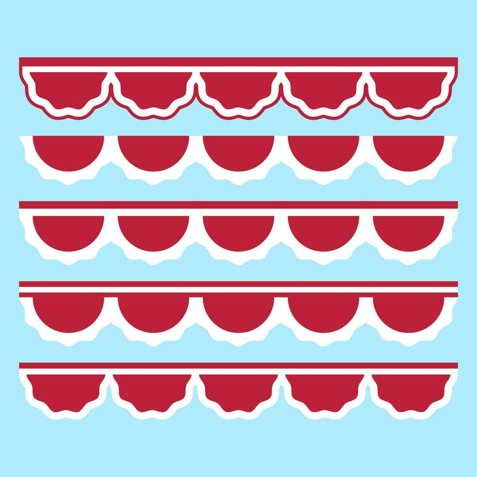 Vector indonesian independence flag accessories vector collection set on isolated background