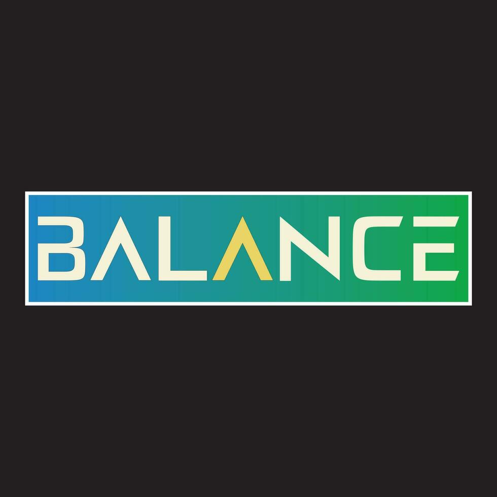 Balance lettering text typography dark t shirt design on black background vector